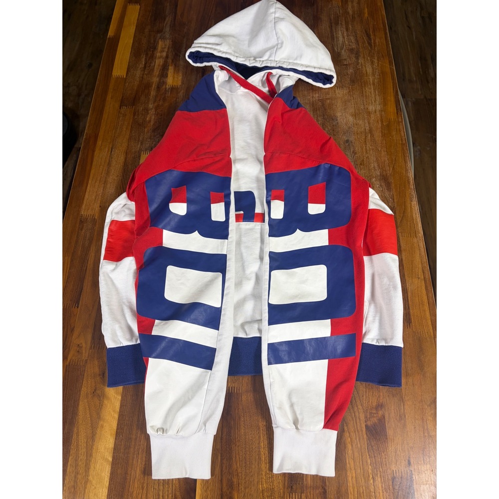 KAMA Est 2003 Mens Colorblock Hoodie Red White Blue Graphic Subversion Large
